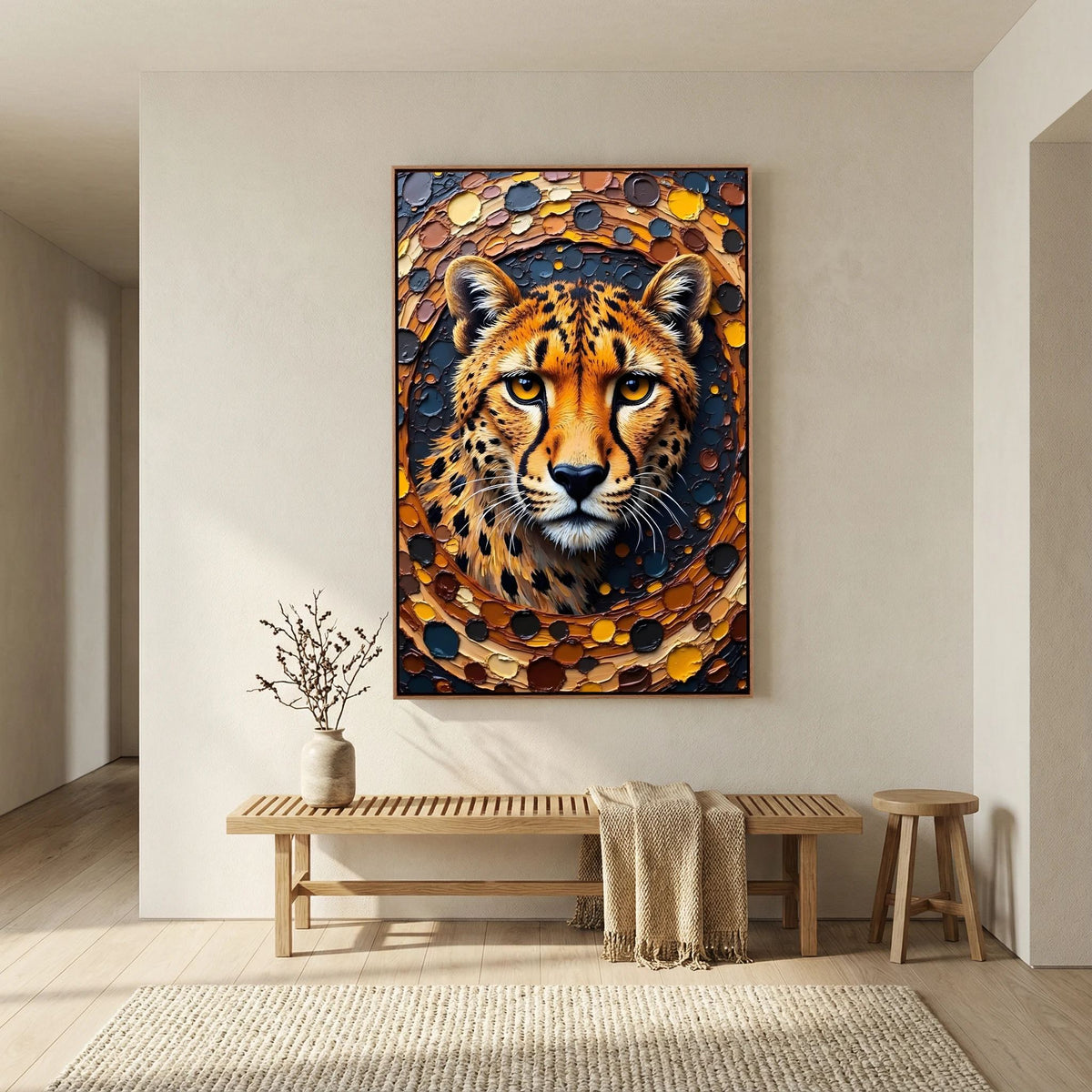 Majestic Cheetah Oil Style Canvas Minimalist Wall Decor