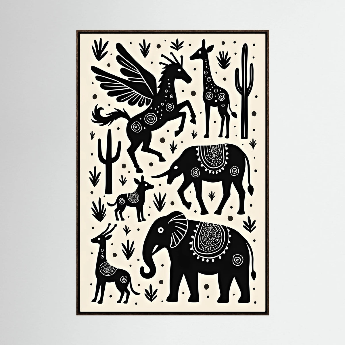 Mystical African Animal Canvas Wall Art