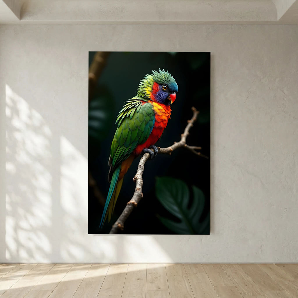 Ruffled Parrot Colourful Wall Canvas Minimalist Wall Decor