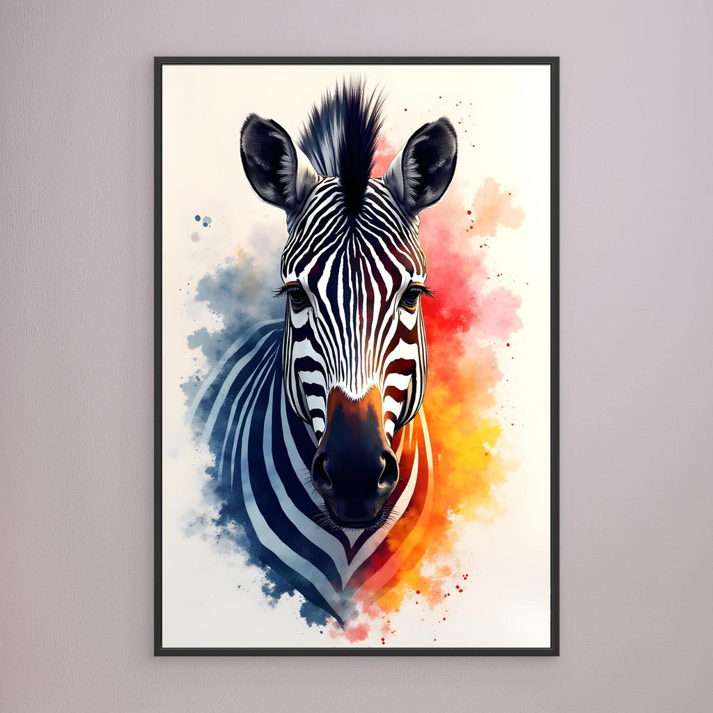 Safari Zebra Ink Style Minimalist Wall Decor