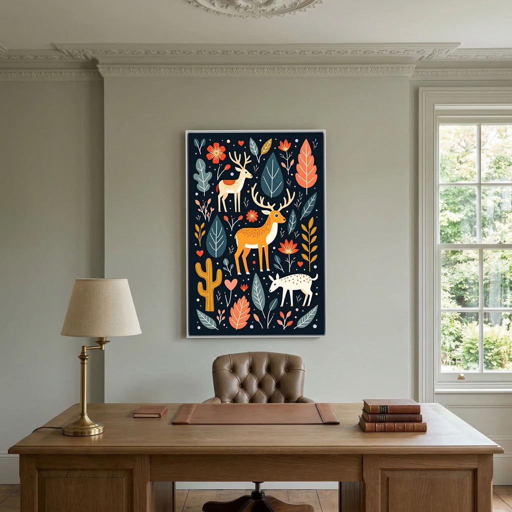 Abstract Deer Wall Canvas