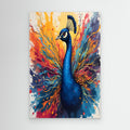 Electric Blue Peacock Ink Style Canvas