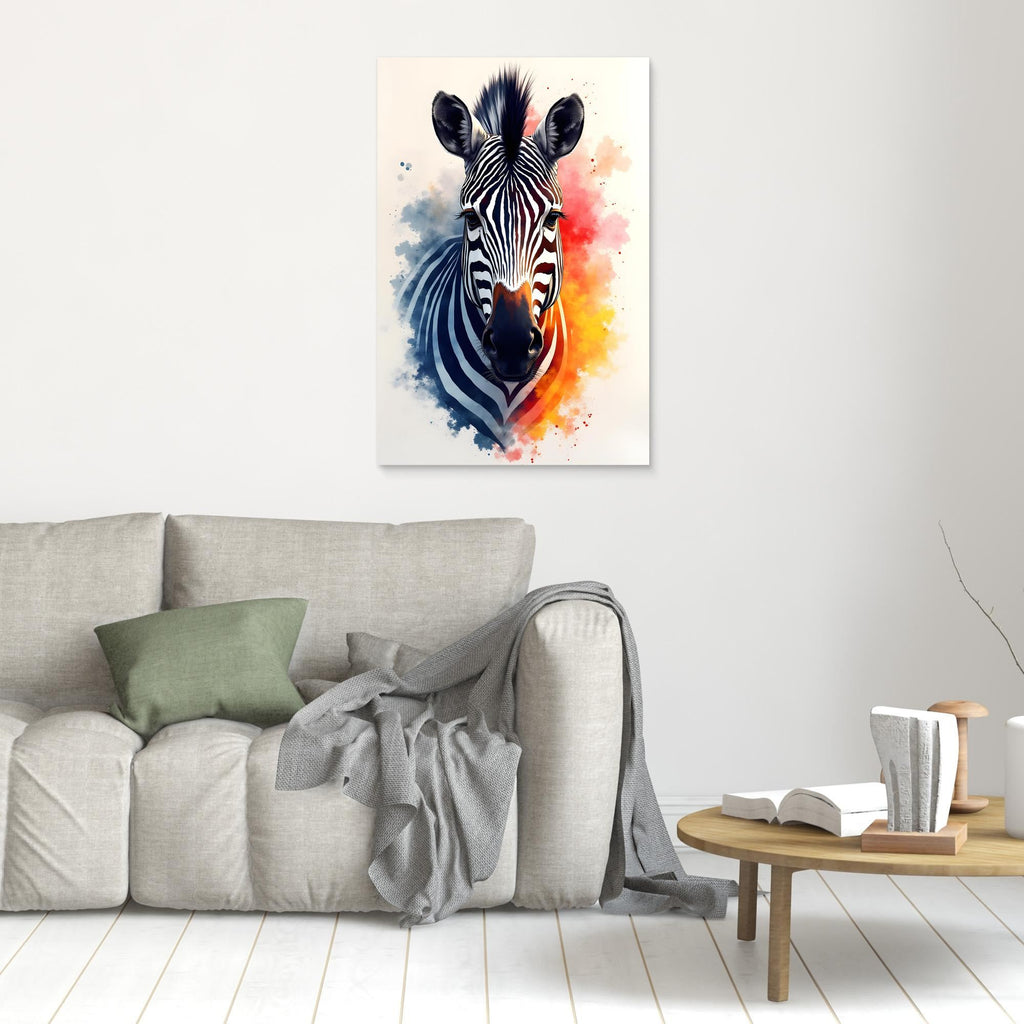 Safari Zebra Ink Style Minimalist Wall Decor
