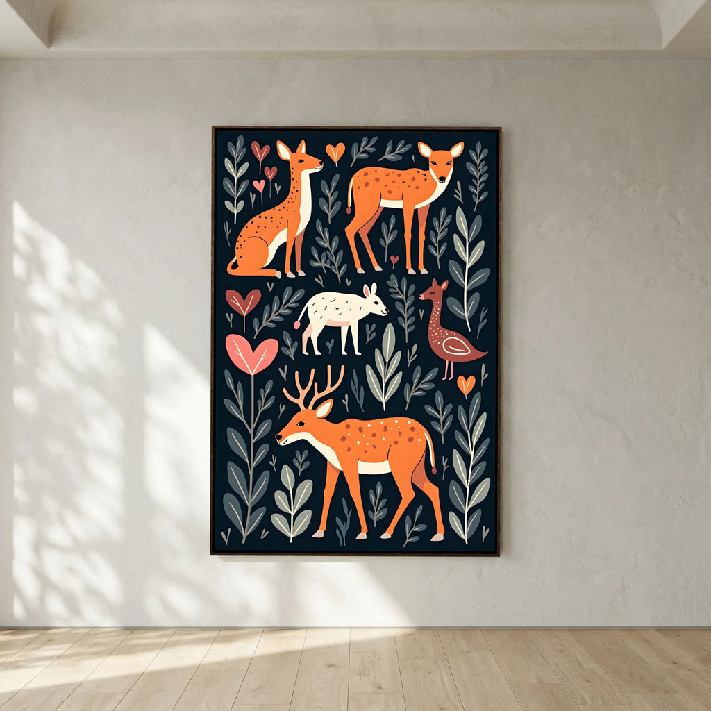 Abstract Forest with Hearts