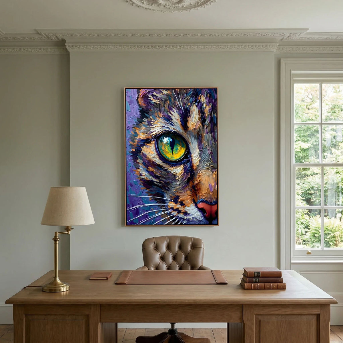 Abstract Domestic Cat Oil Style Canvas Minimalist Wall Decor