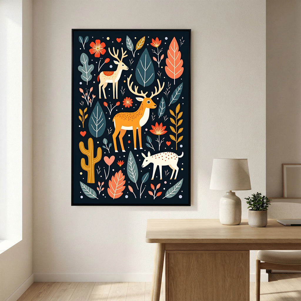 Abstract Deer Wall Canvas