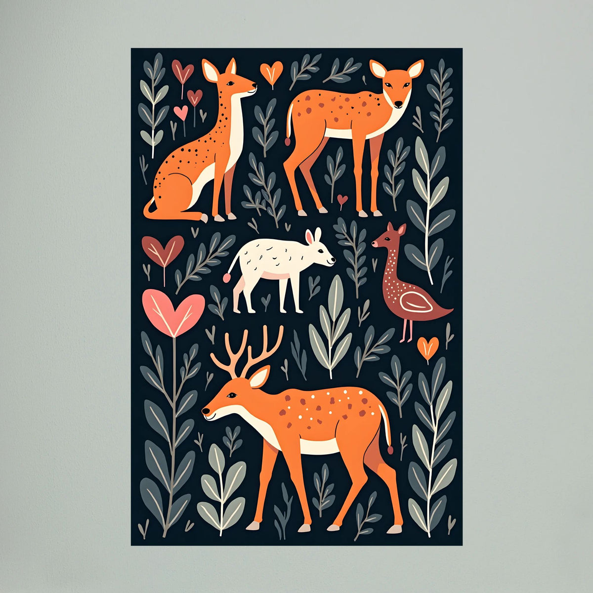 Abstract Forest with Hearts
