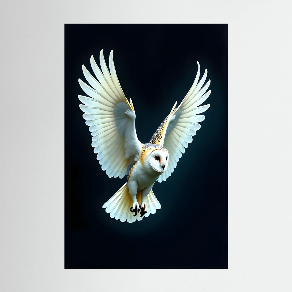 Exquisite  Barn Owl In Flight Print Minimalist Wall Canvas