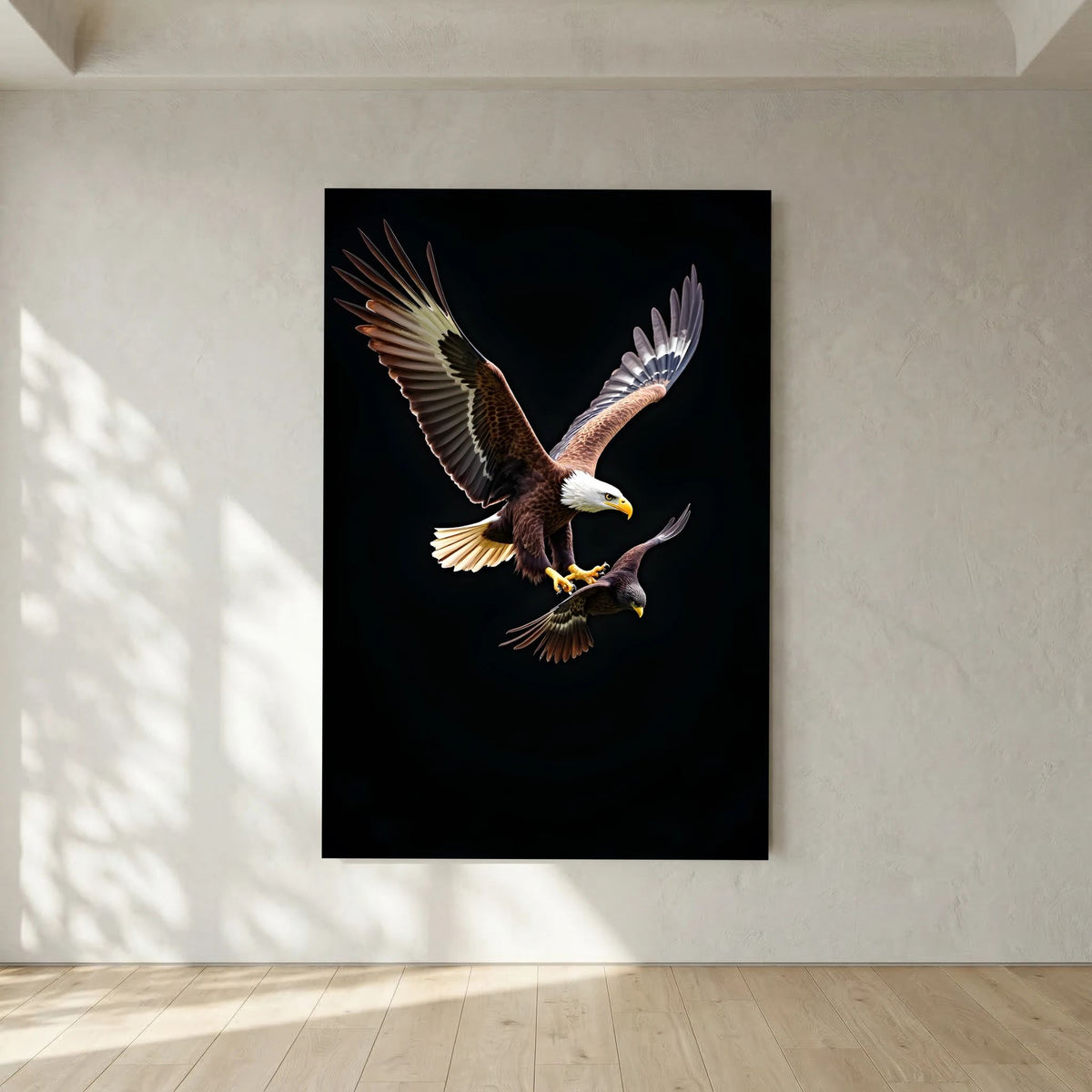 Eagle In Pursuit Minimalist Wall Canvas
