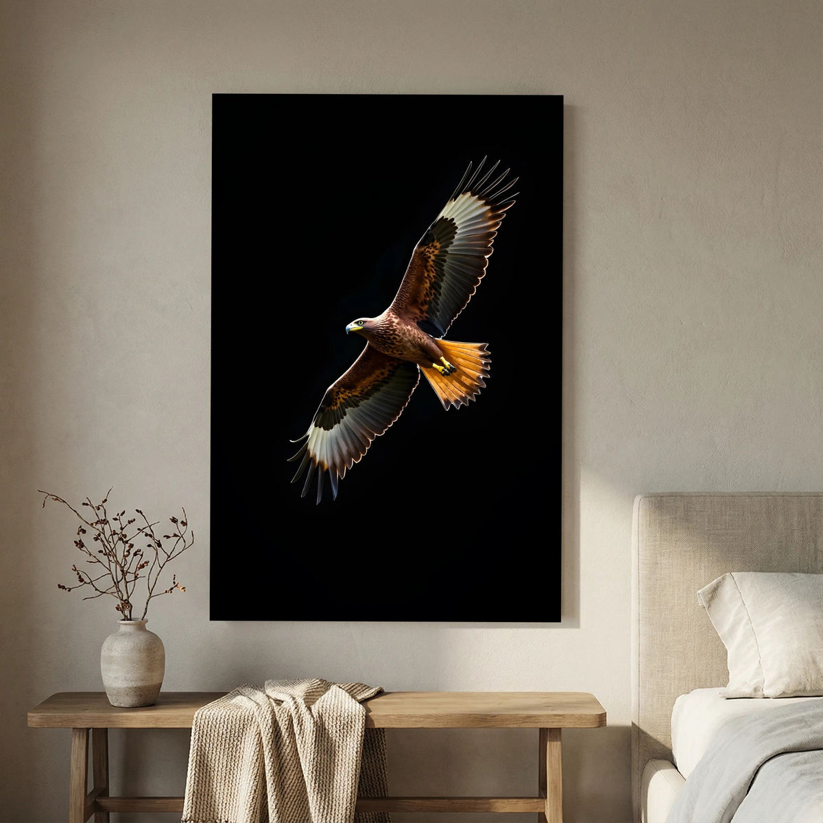 Eagle In Flight Delicate Bold Minimalist Wall Canvas