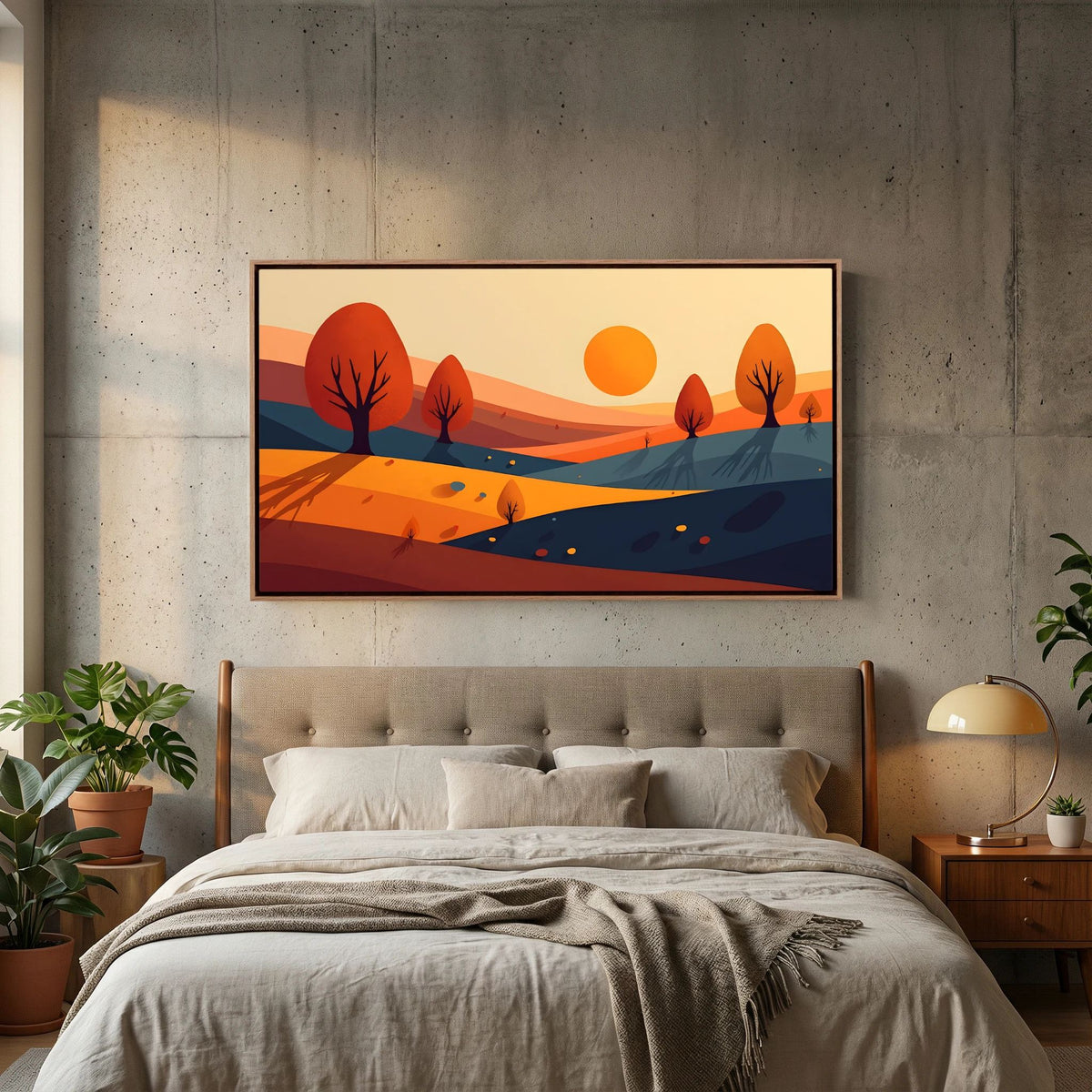 Autumn Trees At Sunset Abstract Wall Art