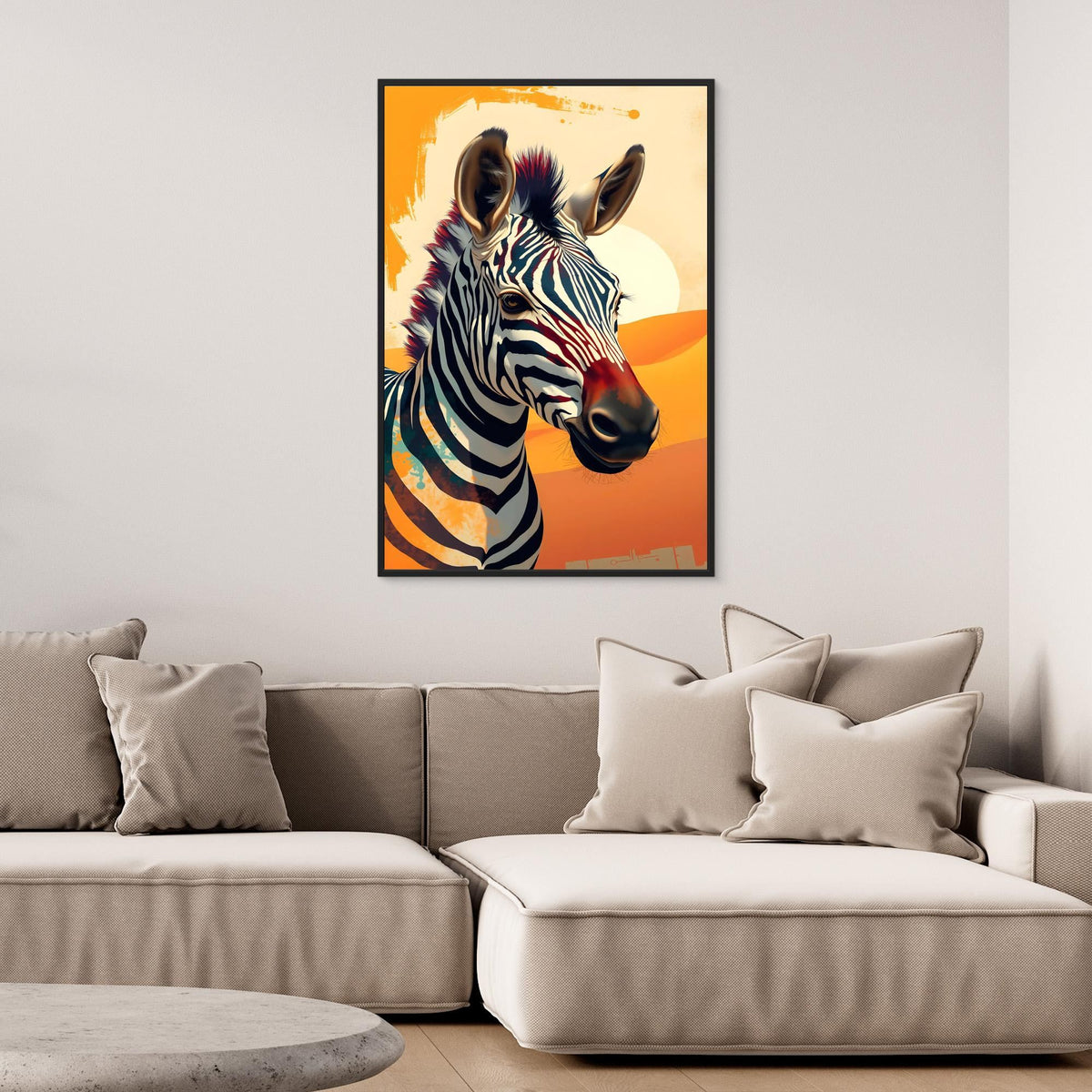 Digital Art Zebra in Desert