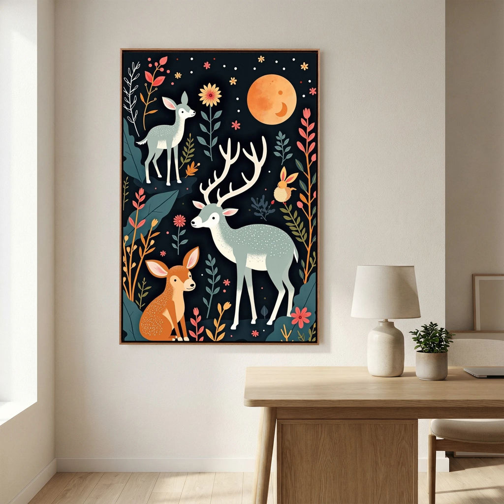 Abstract Deer Canvas
