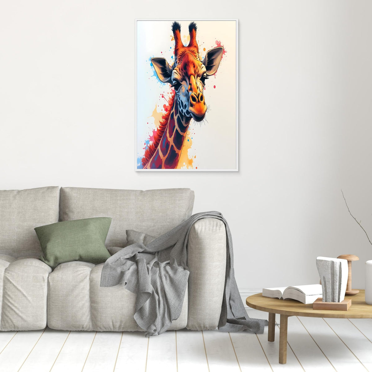 Abstract Giraffe Canvas Minimalist Ink Style