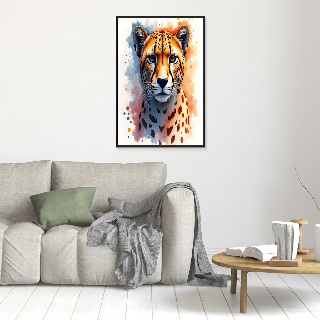 Abstract Cheetah Minimalist Ink Style 