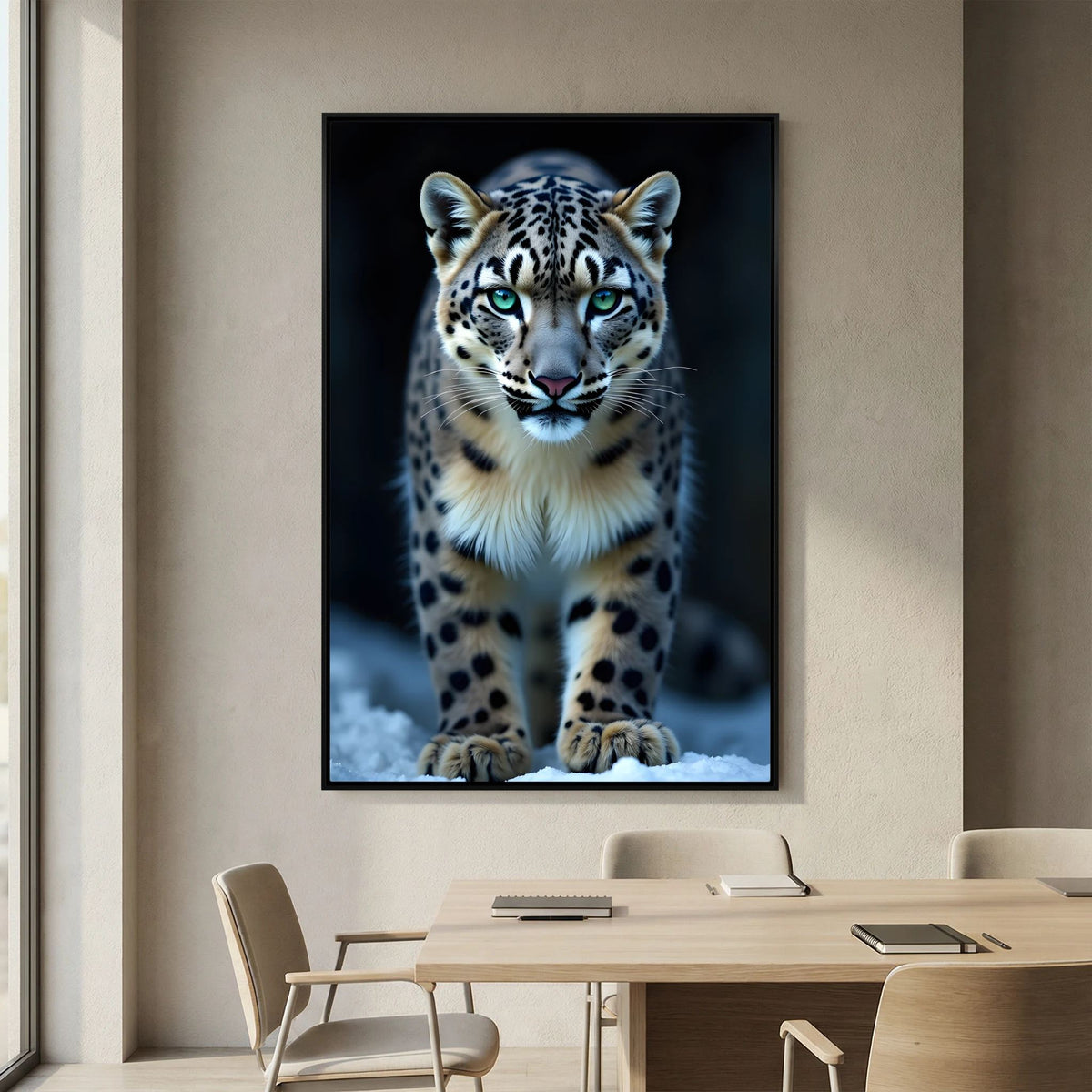Snow Leopard Wall Canvas Minimalist Wall Decor
