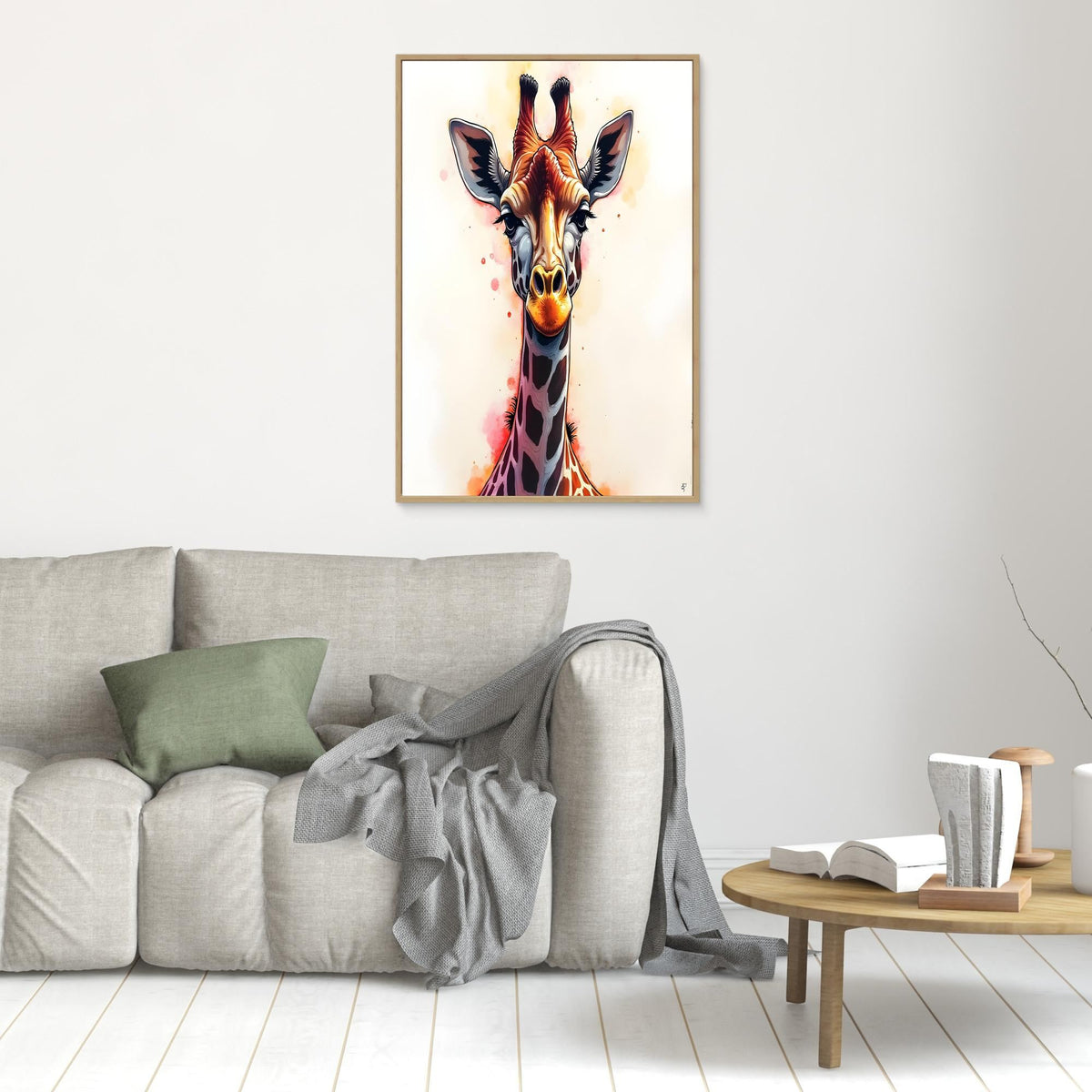 Abstract Giraffe Canvas Minimalist Ink Style
