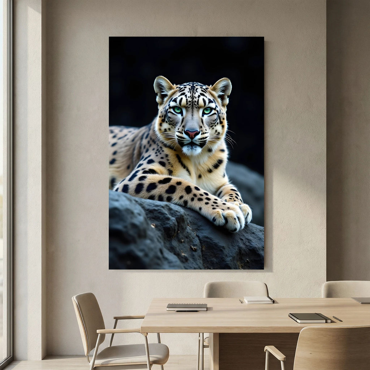 Snow Leopard Minimalist Big Cat Canvas