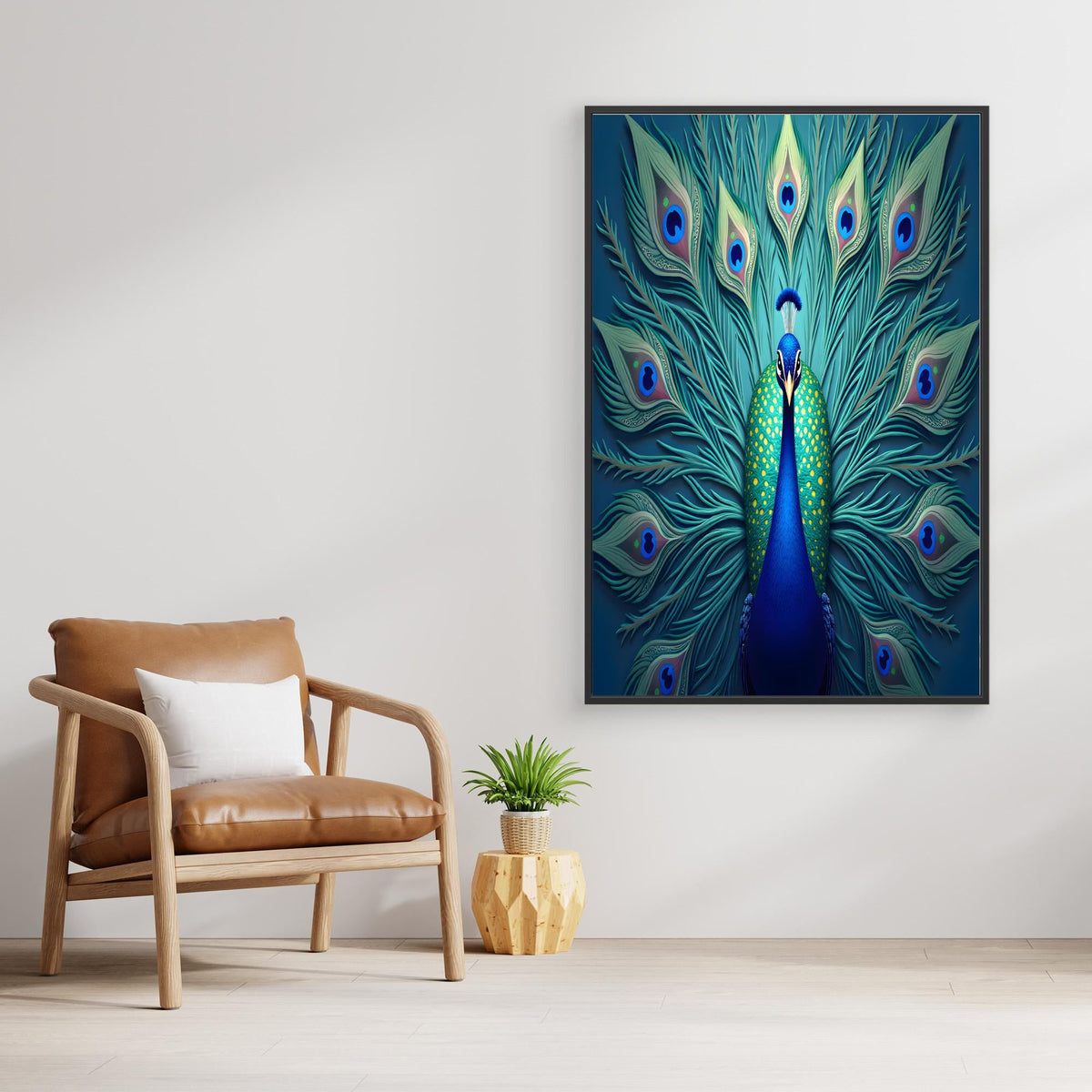 AI Creations Art Deco Style Peacock