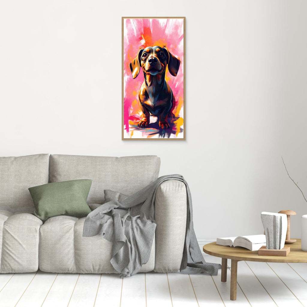 Abstract Dachshund Vision In Pink