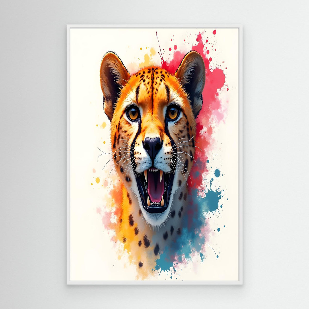 Abstract Cheetah Minimalist Ink Style Canvas