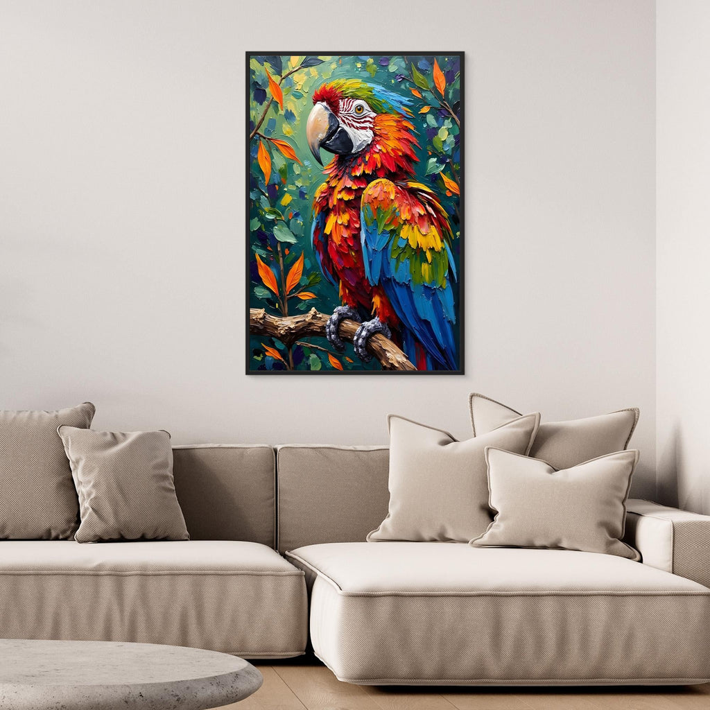 A Vibrant Macaw Stand Out In Any Room Minimalist Wall Canvas