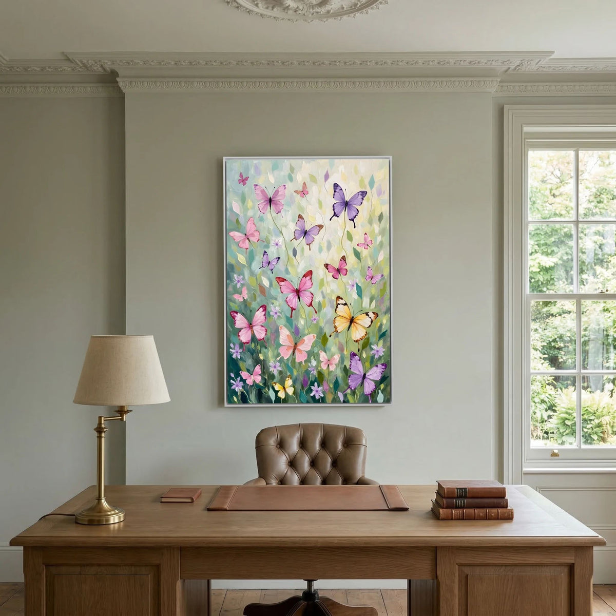 Butterfly Wall Art Pastel Colours Minimalist Abstract Canvas