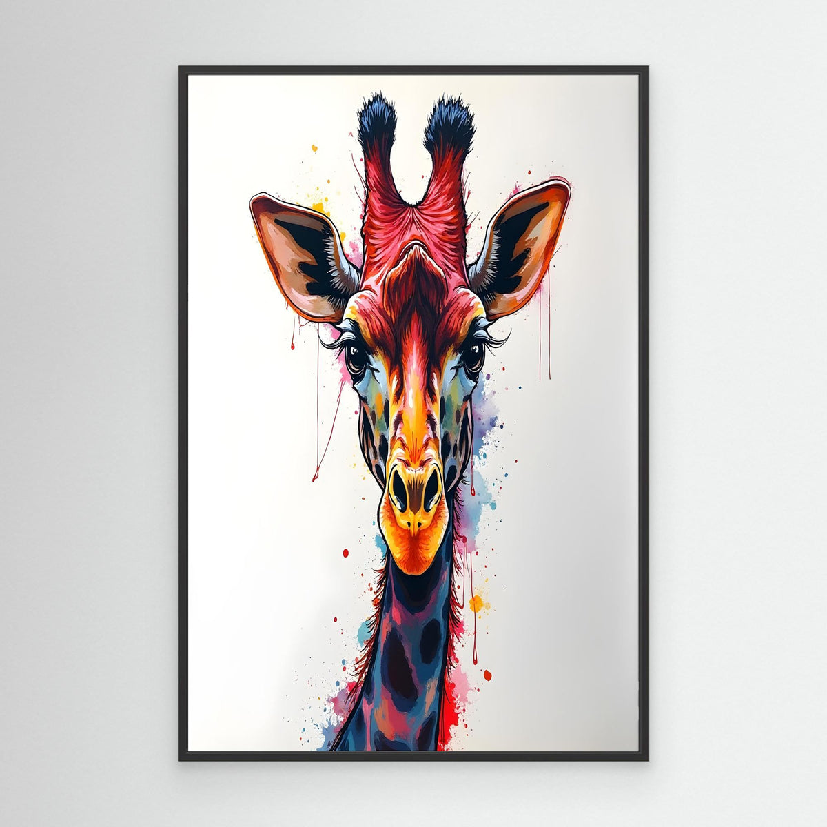 Giraffe Wall Art Minimalist Ink Style