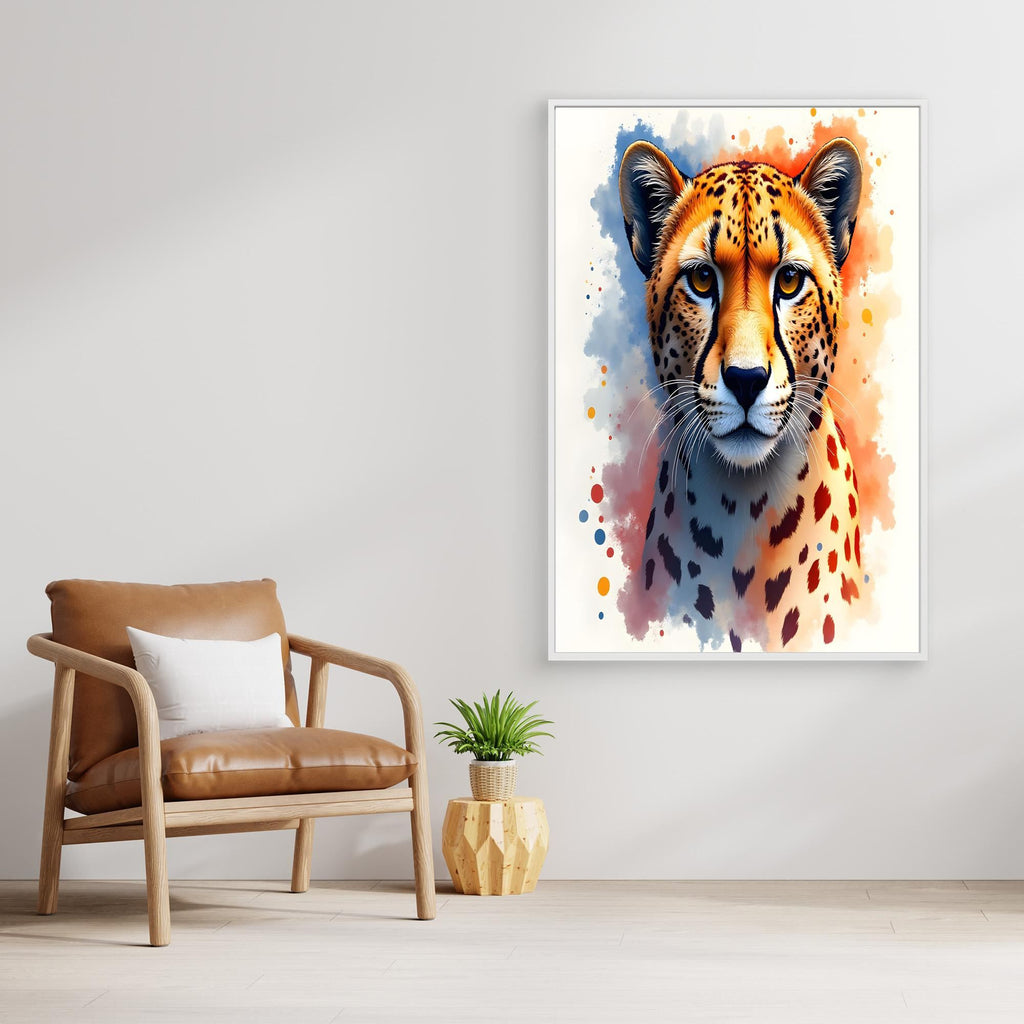 Abstract Cheetah Minimalist Ink Style 
