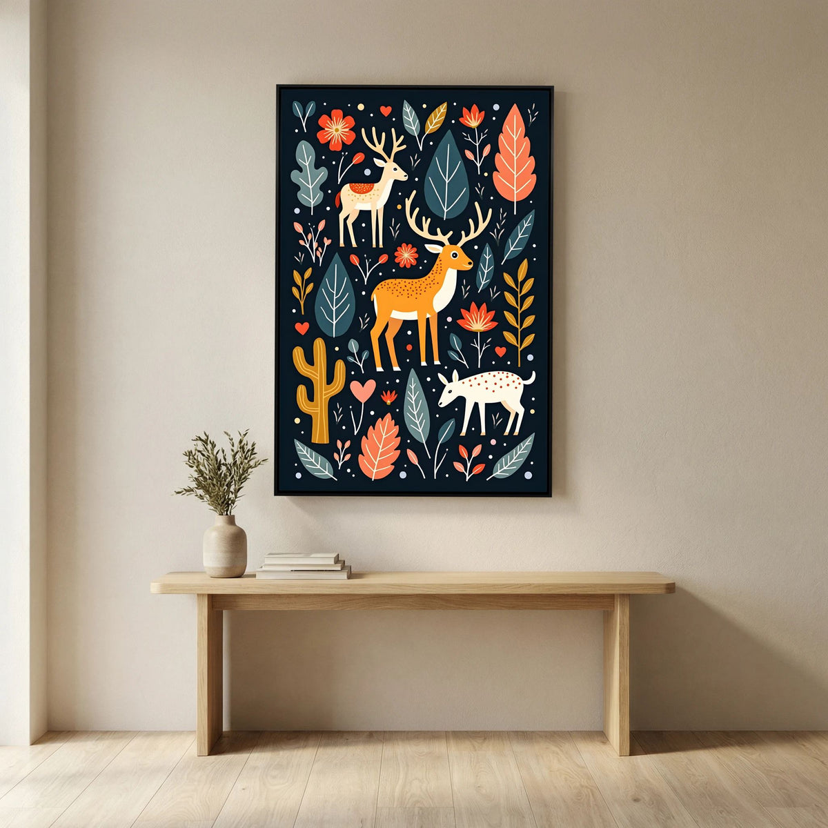 Abstract Deer Wall Canvas