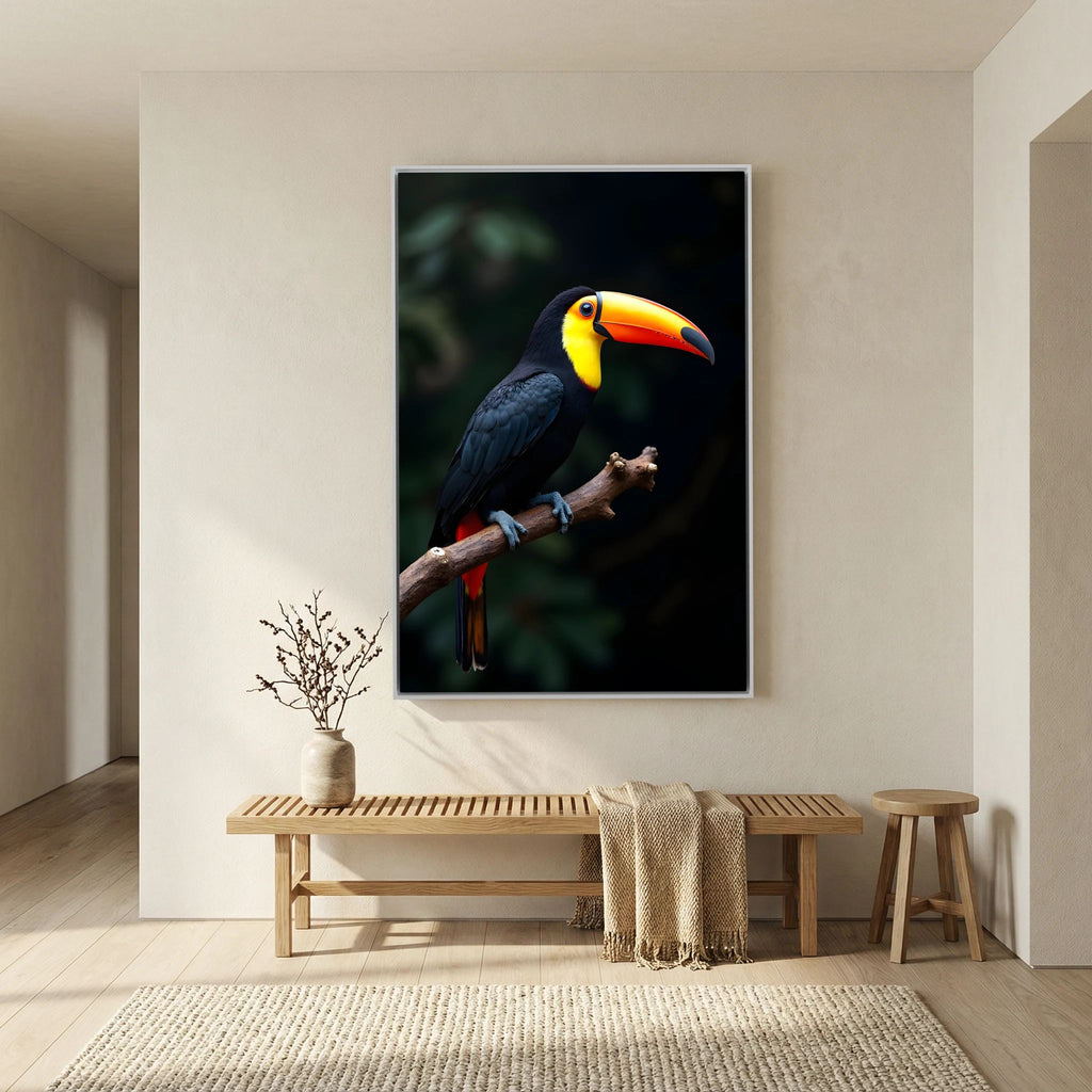 Toucan Wall Art Minimalist Canvas 