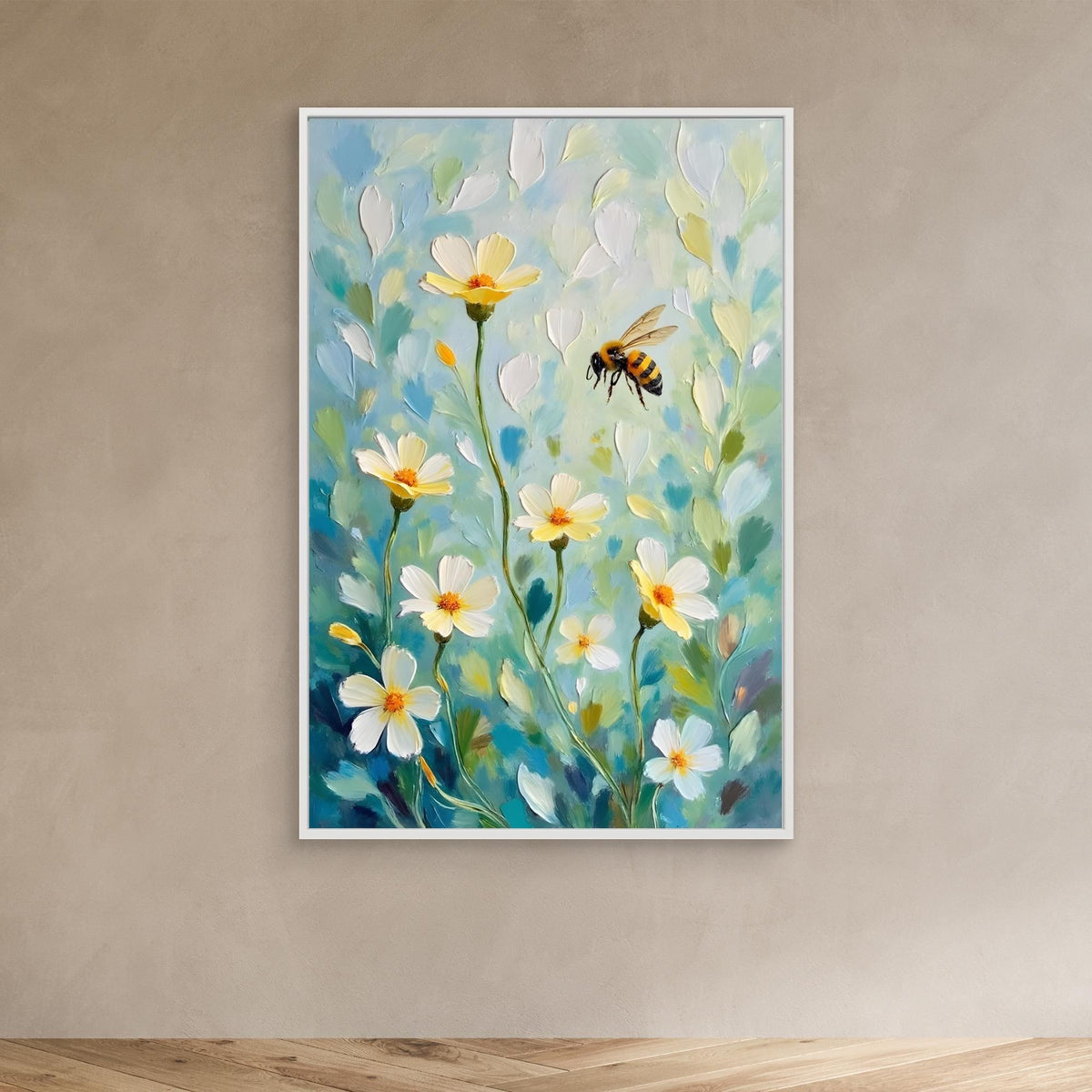 Abstract Bee Art Minimalist Oil Style