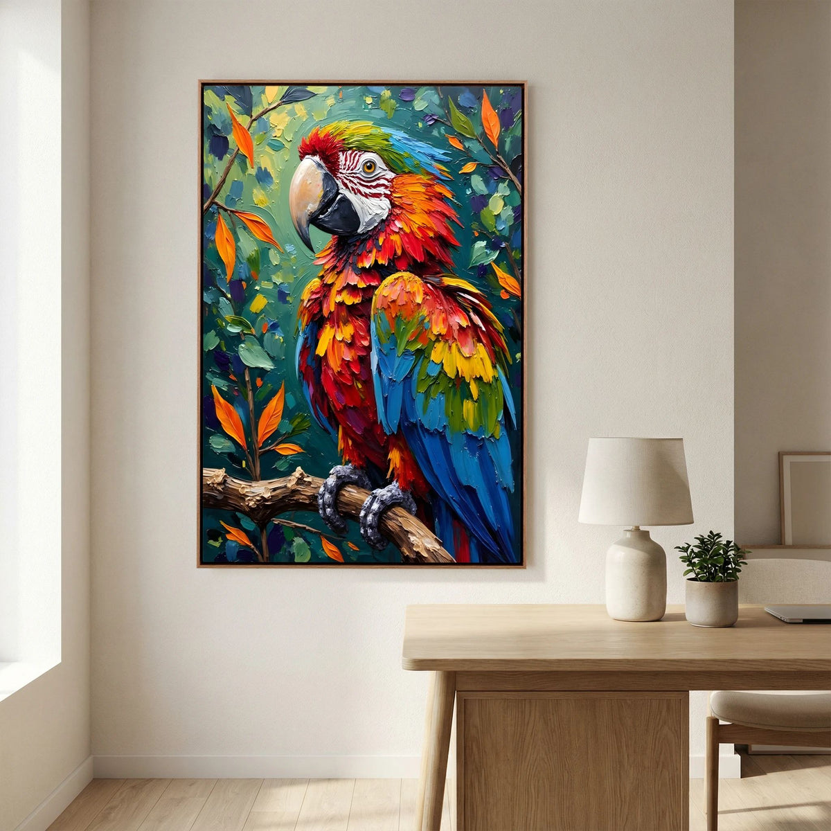 A Vibrant Macaw Stand Out In Any Room Minimalist Wall Canvas