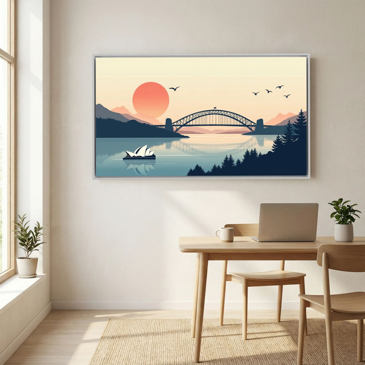 Abstract Sydney Harbour Boat At Sunset
