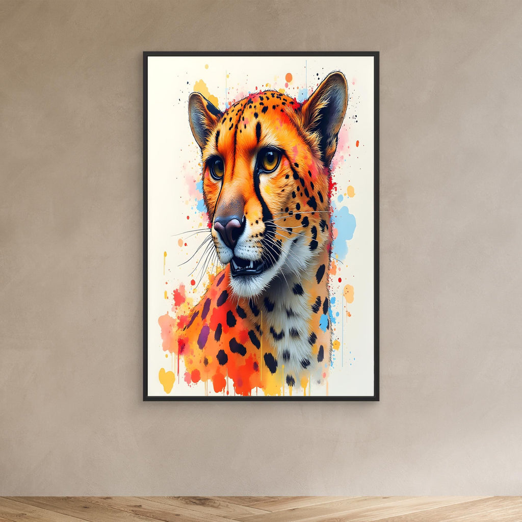 Abstract Cheetah Minimalist Ink Style