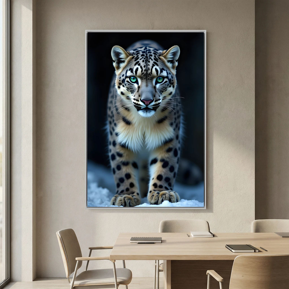 Snow Leopard Wall Canvas Minimalist Wall Decor