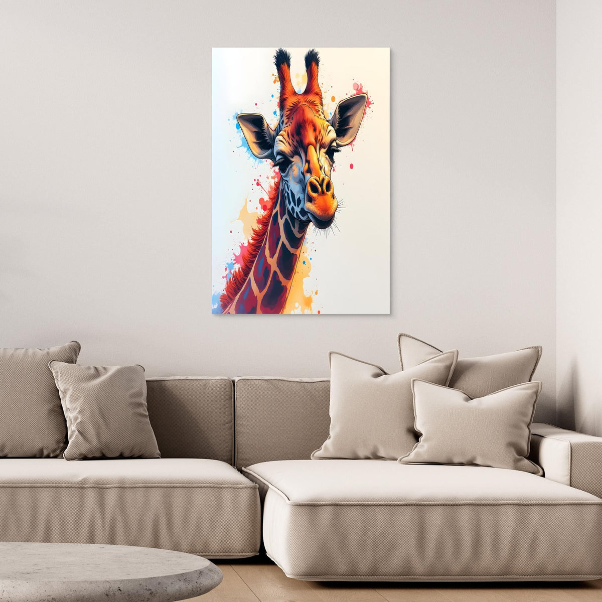 Abstract Giraffe Canvas Minimalist Ink Style