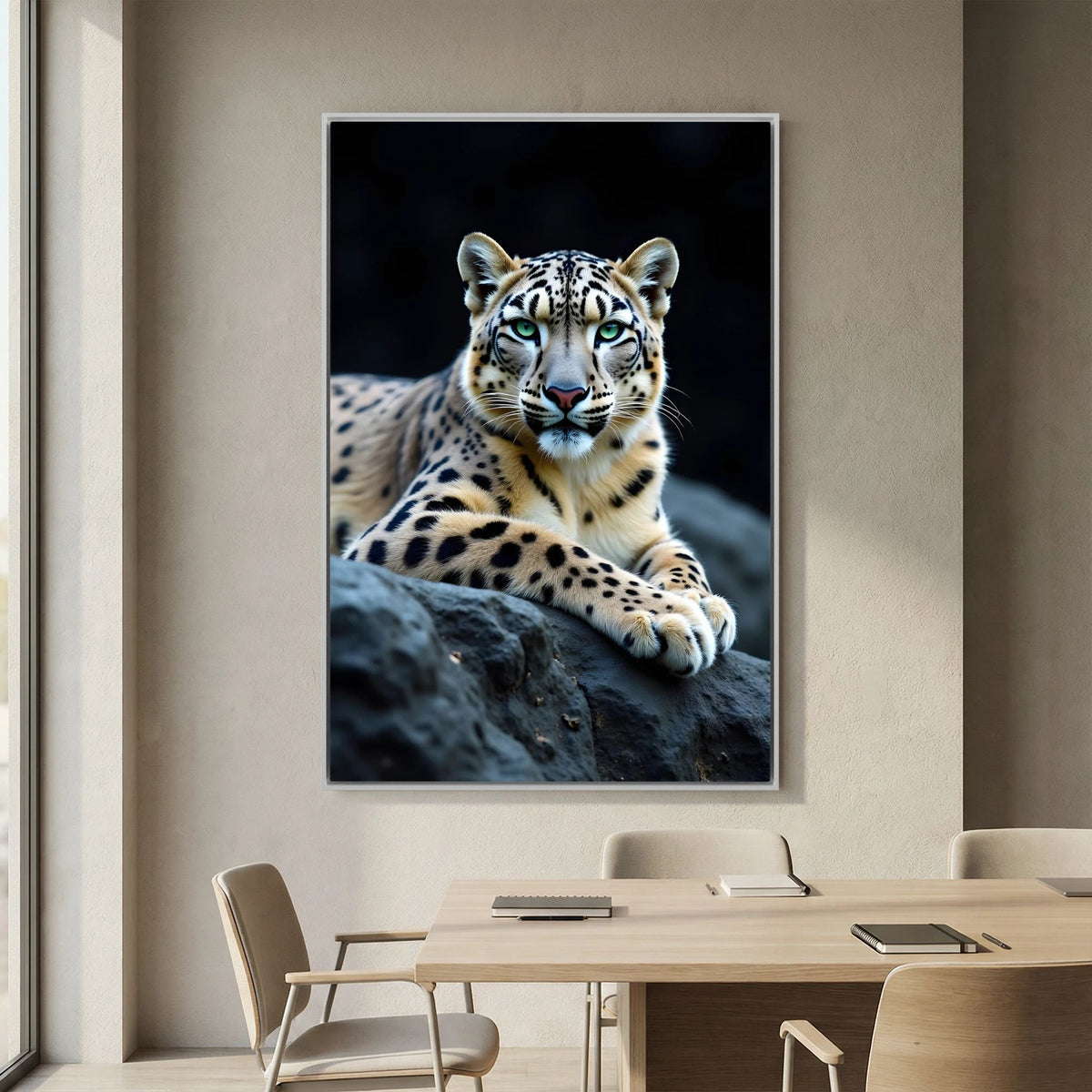 Snow Leopard Minimalist Big Cat Canvas