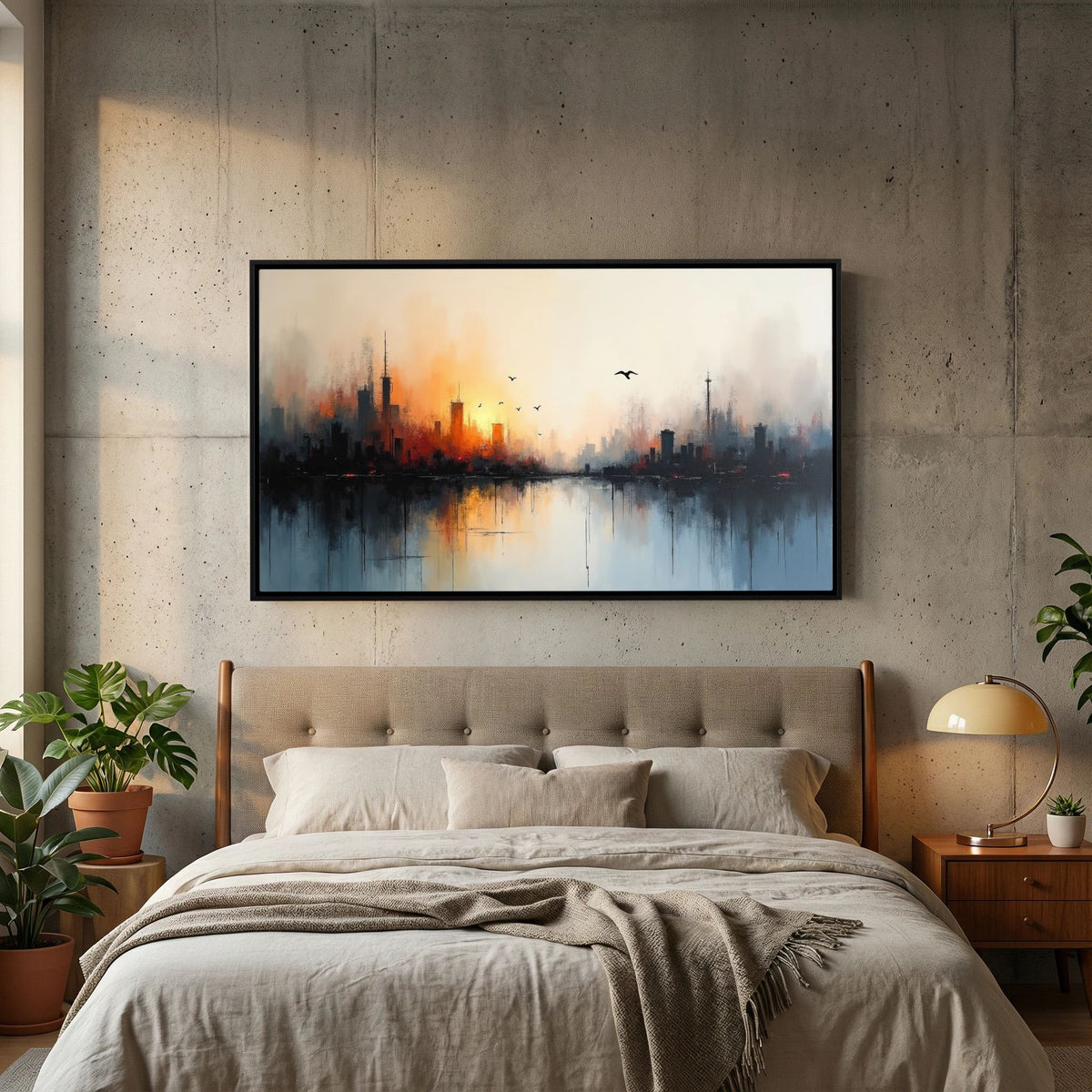 Cityscape At sunset Canvas Wall Art 