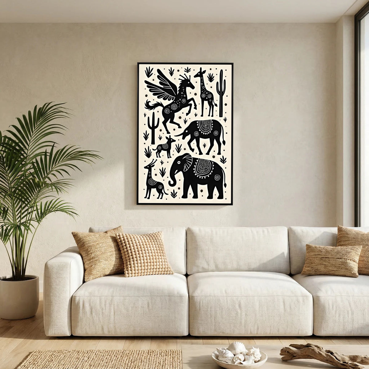 Mystical African Animal Canvas Wall Art
