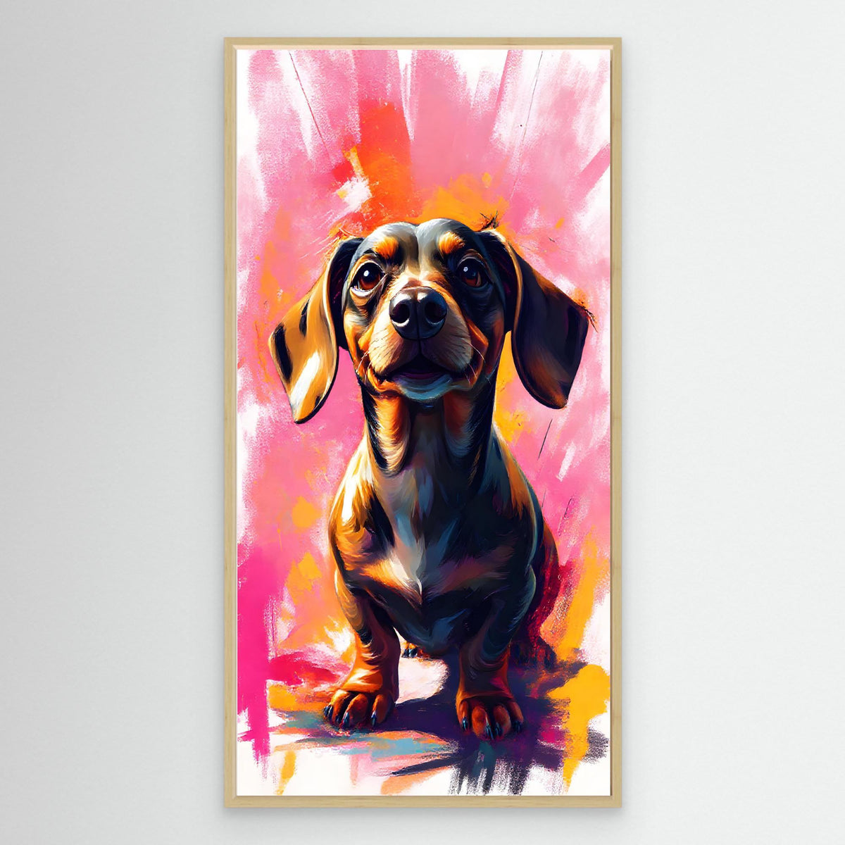 Abstract Dachshund Vision In Pink