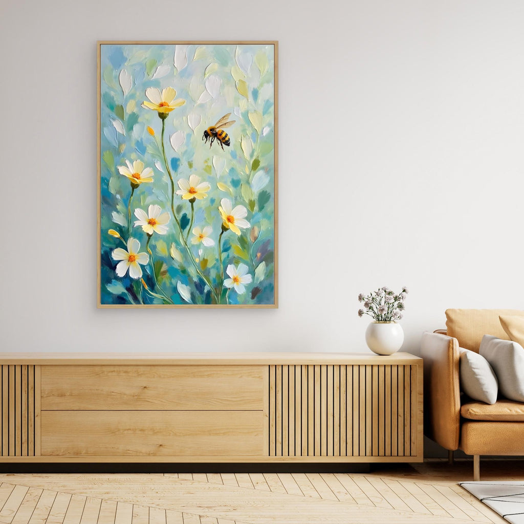 Abstract Bee Art Minimalist Oil Style