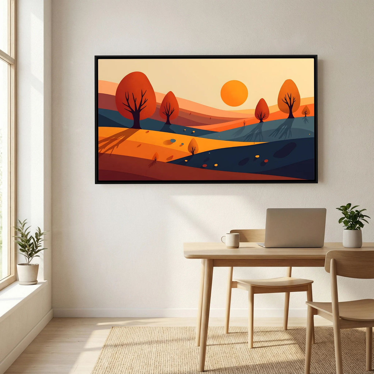 Autumn Trees At Sunset Abstract Wall Art
