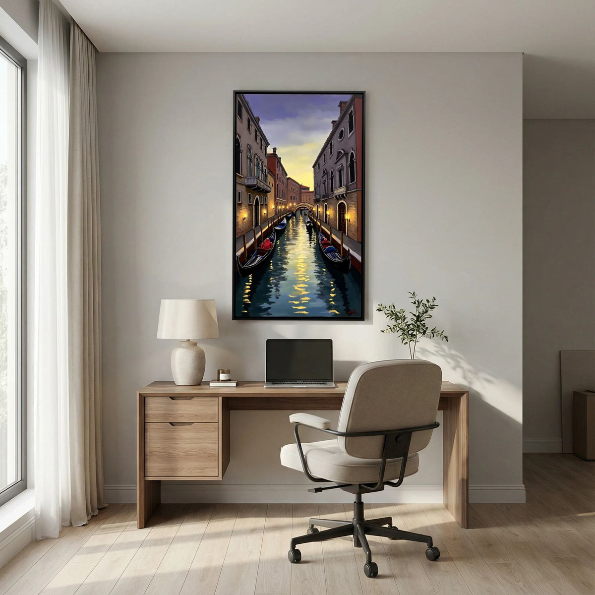 Venice River Scene Canvas Wall Art
