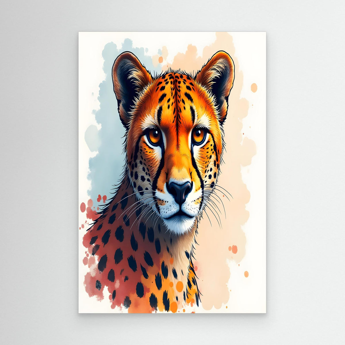 Abstract Cheetah Minimalist Ink Style Canvas