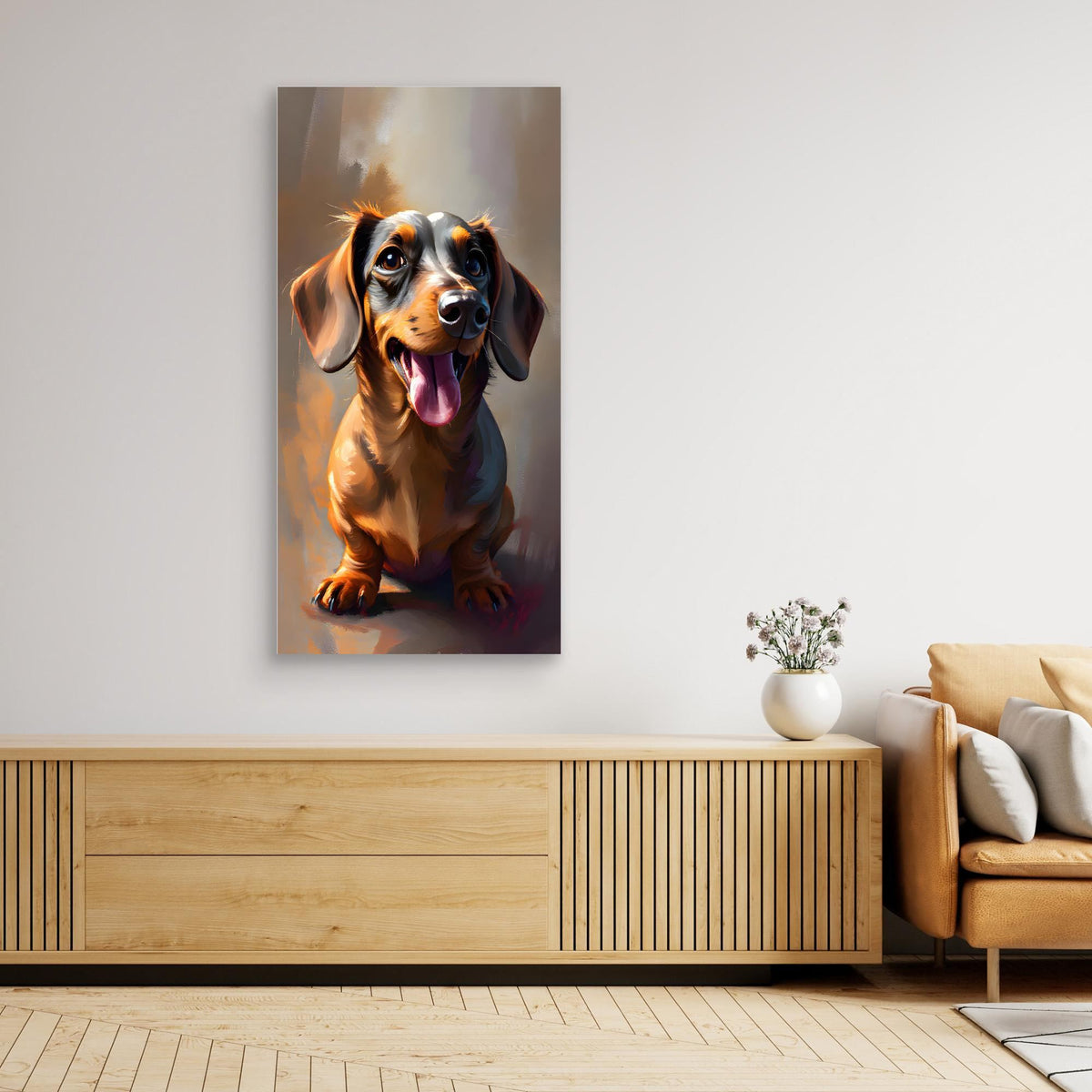 Abstract Happy Dachshund 