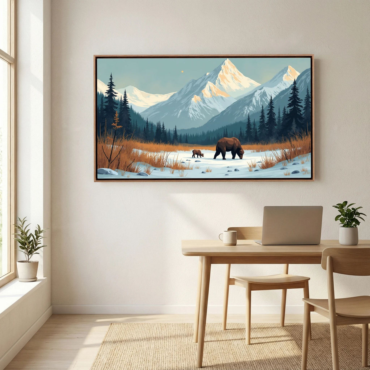 Bears In The Wilderness Wall Canvas