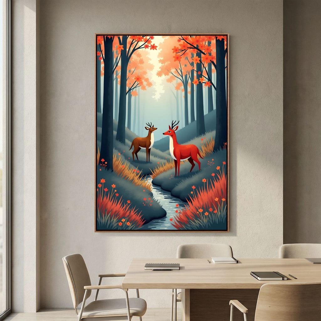 Forest Scene Abstract Deer