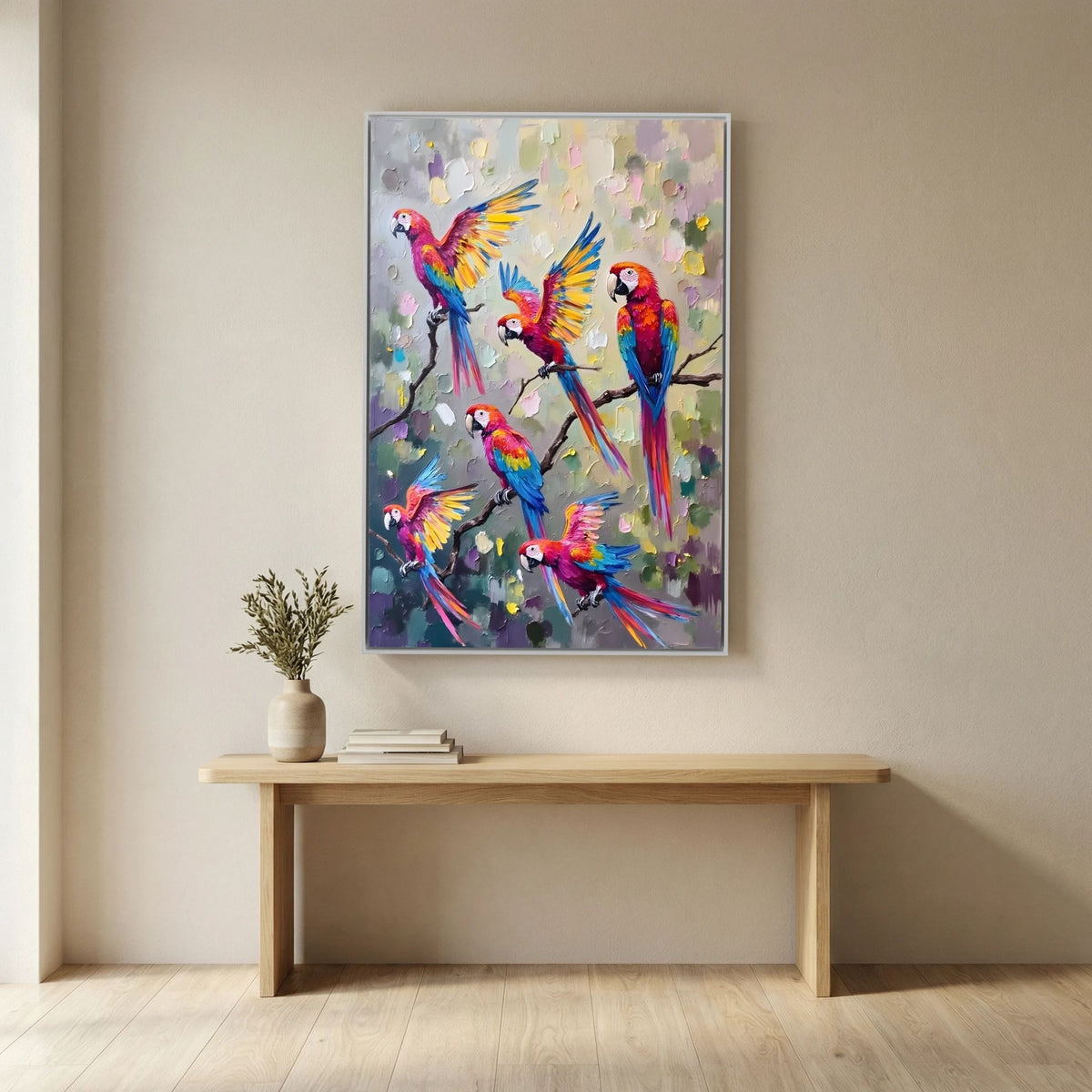 Macaw Abstract Oil Style Canvas Great Gift Idea 