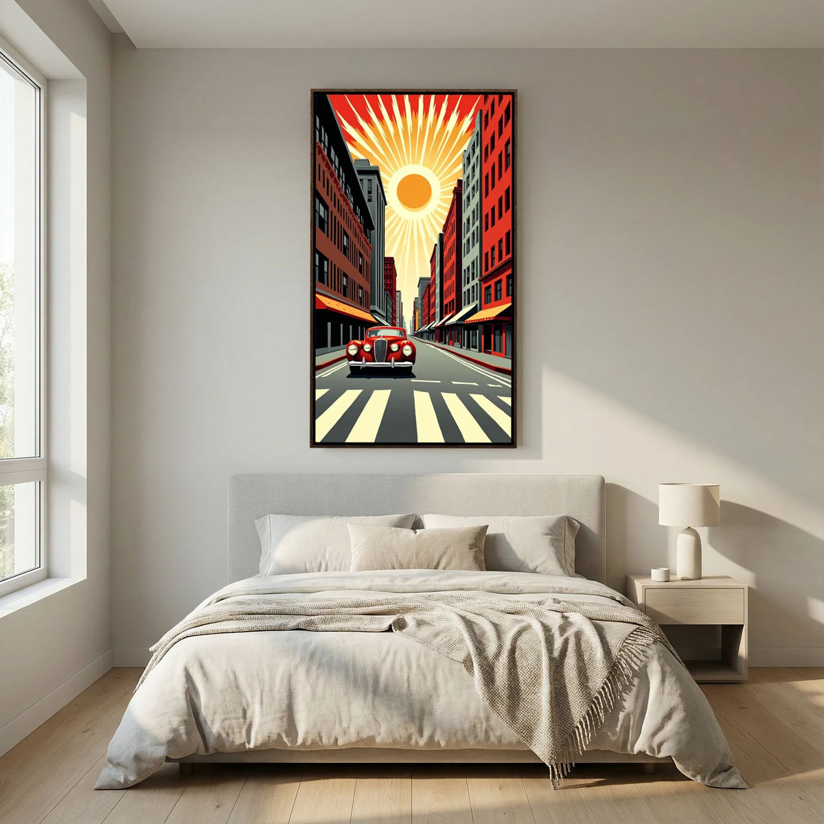 Vintage Street Scene Wall Canvas